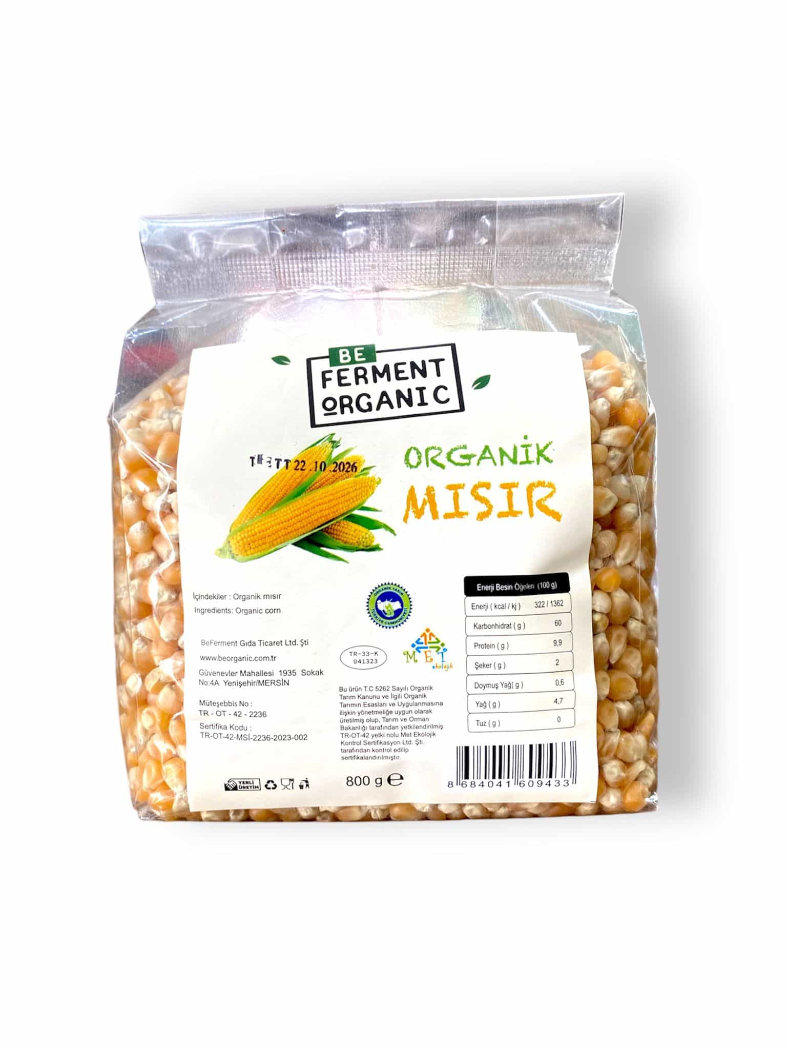 Beferment Organic Cin Mısır 800 g x 4 Adet