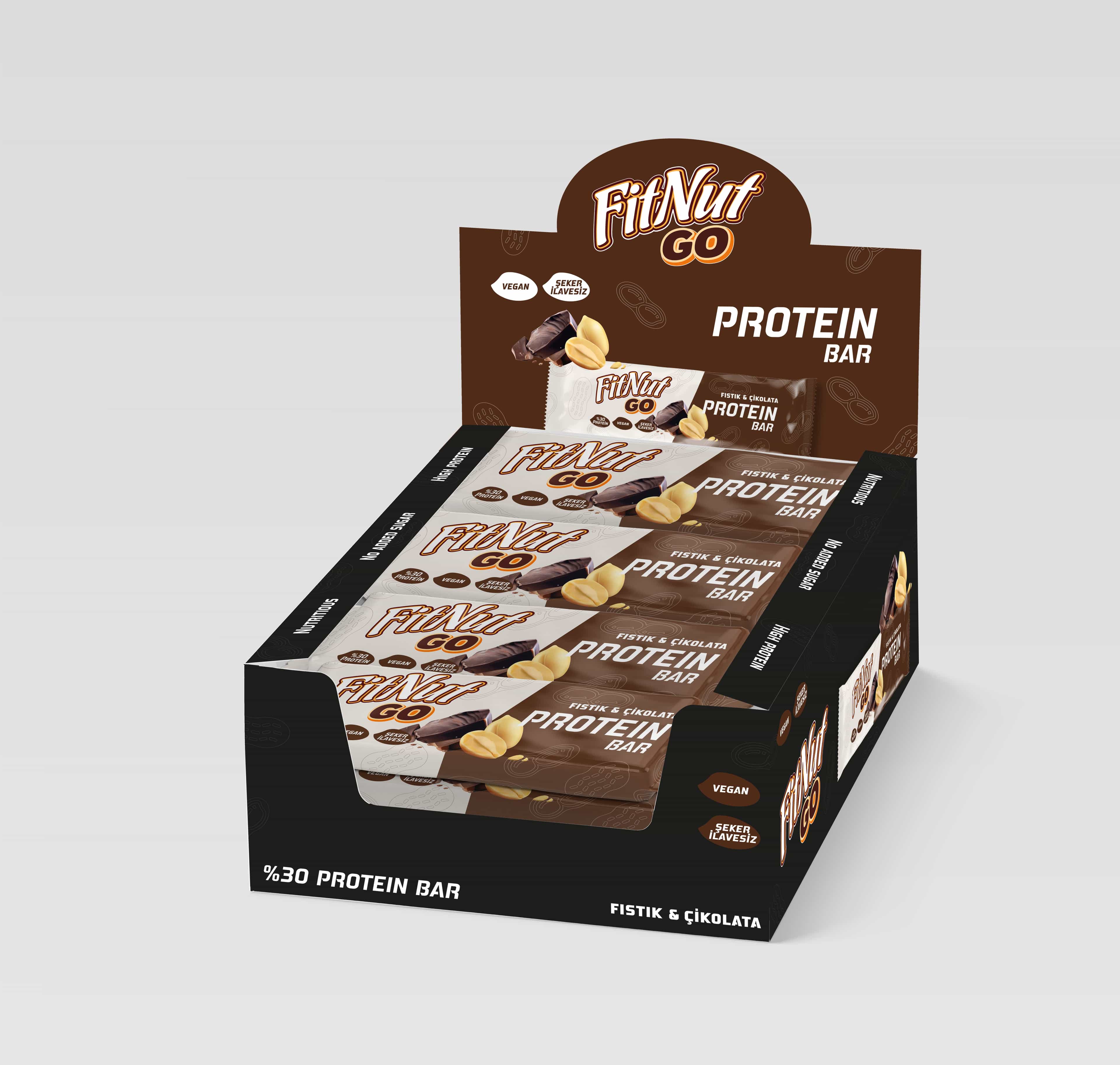 FitNut Go Kakaolu %30 Protein Bar 40 g x 24 Adet