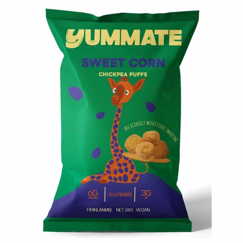 Yummate Süt Mısır Aromalı Vegan Glutensiz Nohut Cipsi 28 g x 18 Adet