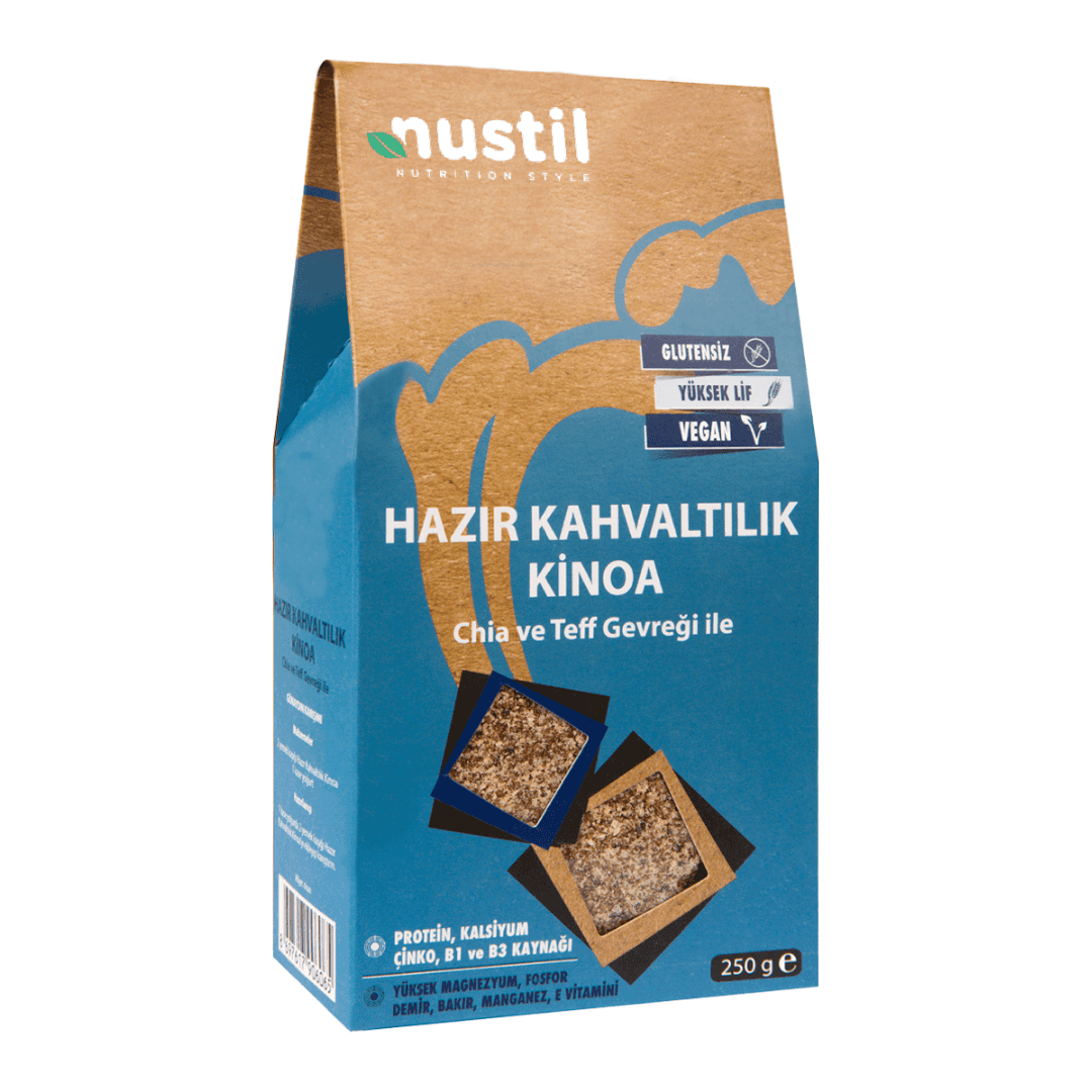 Nustil Glutensiz Hazır Kahvaltılık Kinoa (Teff Gevreği ve Chia ile) 250 g x 6 Adet